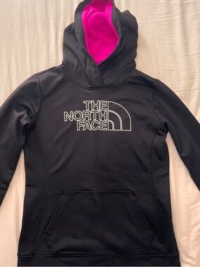 The North Face Women’s Black Hoodie with Pink Lined Hood